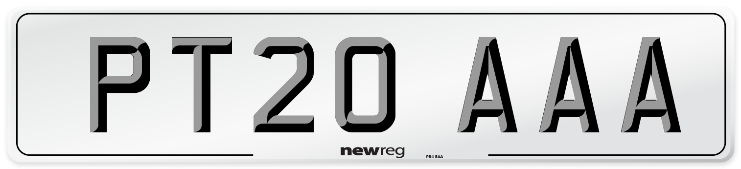 PT20 AAA Number Plate from New Reg